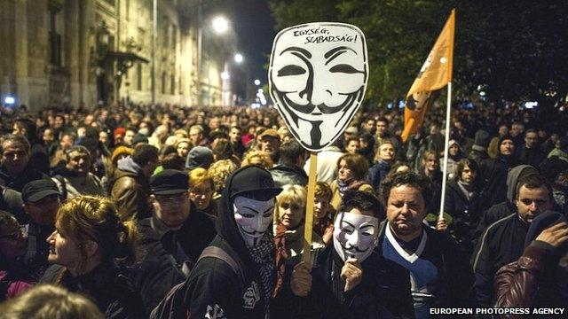 Internet tax demonstration in Hungary
