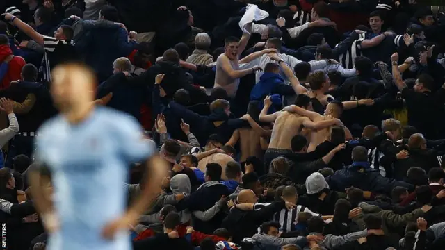 Newcastle fans celebrate