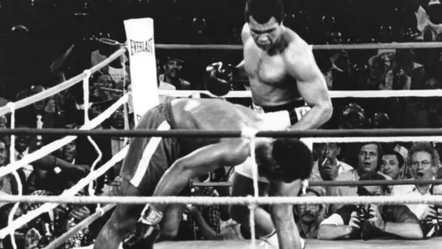 George Foreman is knocked out by Muhammad Ali