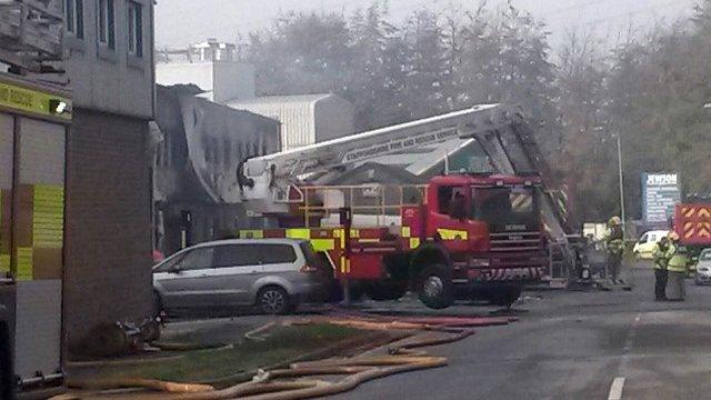 Scene of fireworks blaze in Stafford