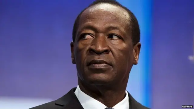 Burkina Faso's President Blaise Compaore sits on a stage to support a commitment to stop poaching of African elephants at the Clinton Global Initiative (CGI) in New York, in this file picture taken on 26 September 2013.