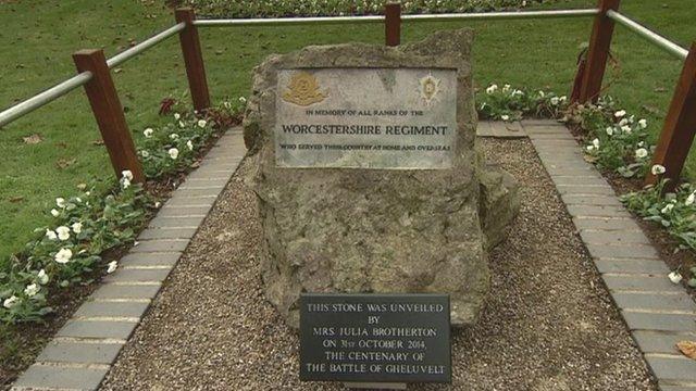 Memorial in Gheluvelt Park, Worcester