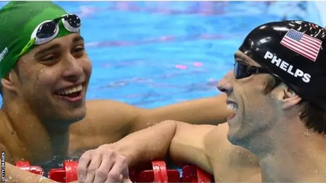 Chad Le Clos and Michael Phelps