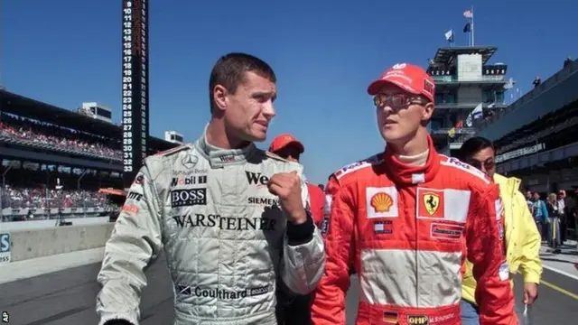 indy 2001 coulthard and michael schumacher