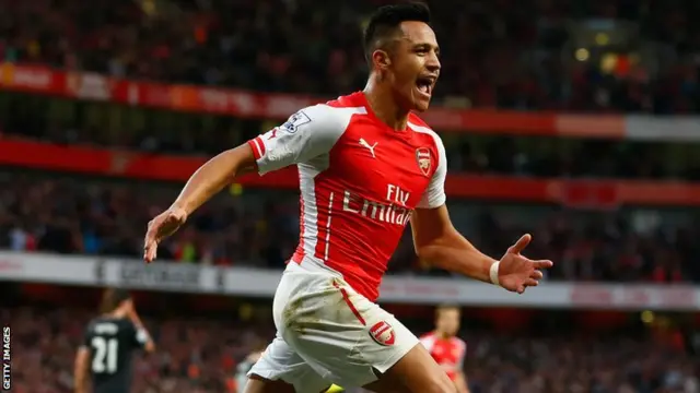 Arsenal's Alexis Sanchez celebrates