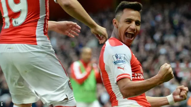 Alexis Sanchez celebrates