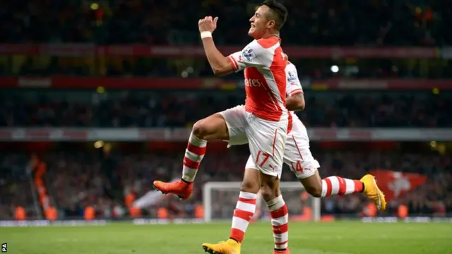 Alexis Sanchez celebrates for Arsenal