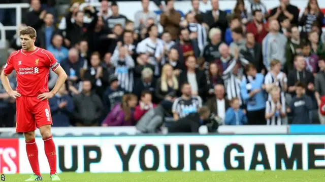 Liverpool captain Steven Gerrard after their defeat to Newcastle