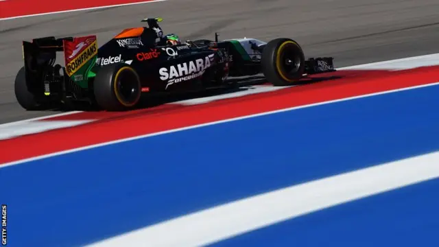 Force India driver Sergio Perez opens qualifying