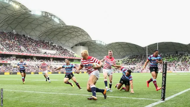 Ryan Hall scores for England