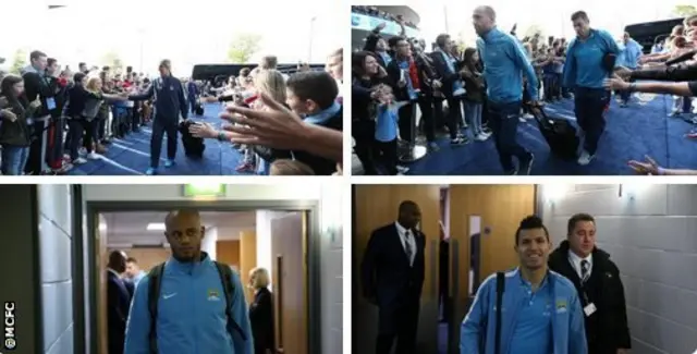 Man City players arriving