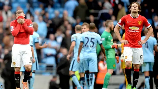 Manchester United players show their frustration at the final whistle