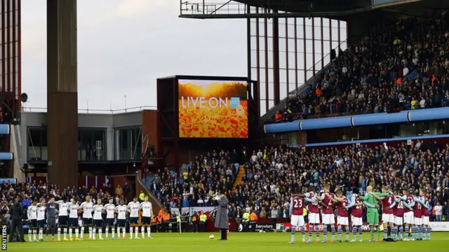 Aston Villa and Tottenham observe a minute's silence