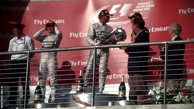 The US Grand Prix podium