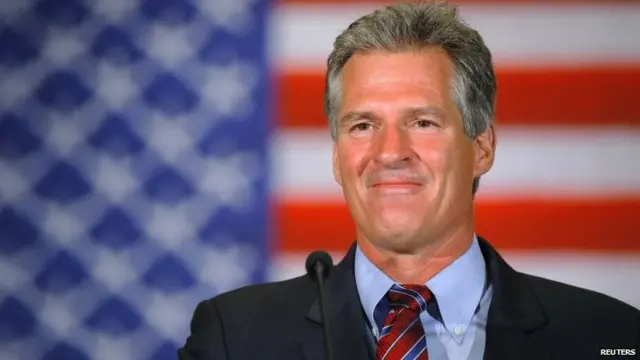 File photo: Republican candidate for the US Senate Scott Brown, 9 September 2014