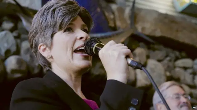 Republican Senate candidate Joni Ernst speaks during a campaign stop in Council Bluffs, Iowa, 31 October 2014