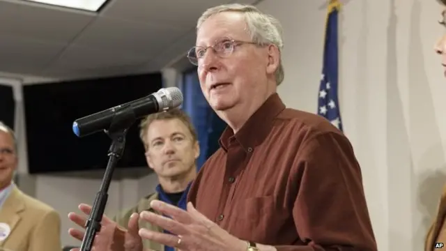 Senate minority leader Mitch McConnell in Bowling Green, Kentucky, 3 November 2014