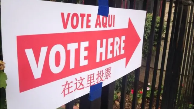 A voting sign in Washington