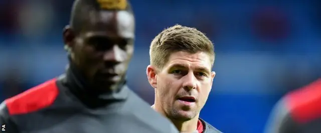 Steven Gerrard and Mario Balotelli