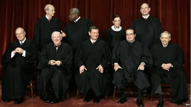 The US Supreme Court Justices, seen in March 2006