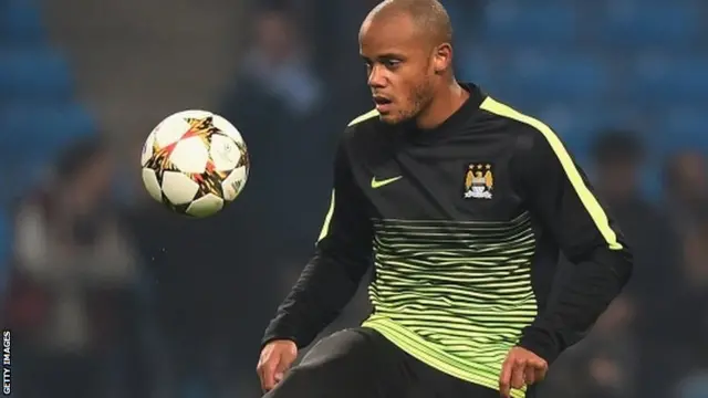 Vincent Kompany warms up pre-match