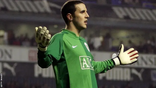 John O'Shea playing as a goalkeeper for Manchester United