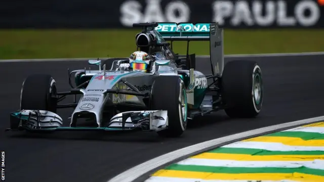 Lewis Hamilton in first practice at the Brazilian Grand Prix