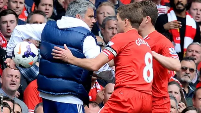 Jose Mourinho with Steven Gerrard