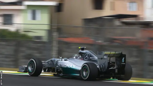 Nico Rosberg racing at the Brazilian Grand Prix