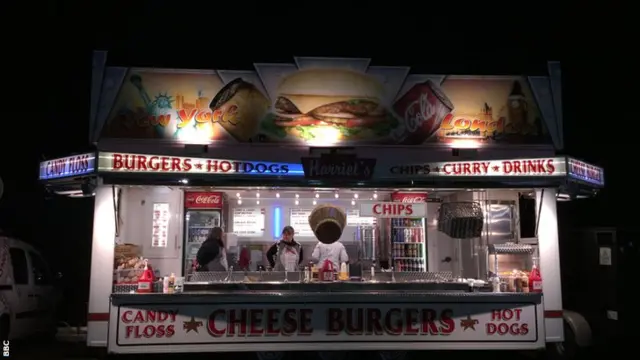 A burger van ahead of Warrington v Exeter