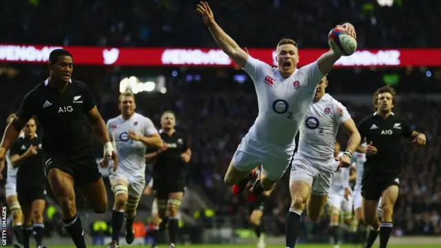 Chris Ashton scores against the All Blacks in 2012