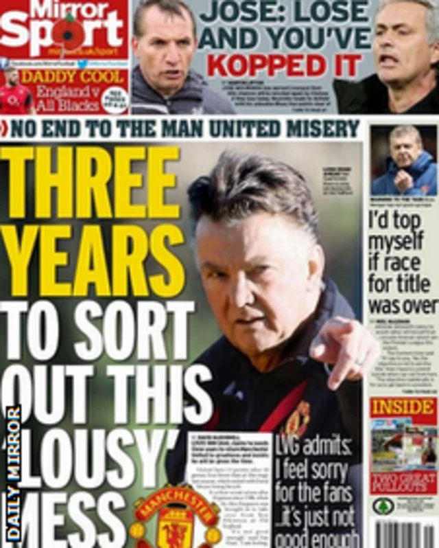 Daily Mirror sport page