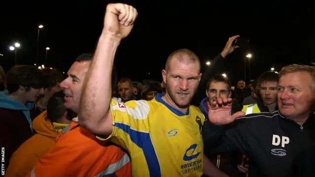 Warrington Town goalscorer Craig Robinson