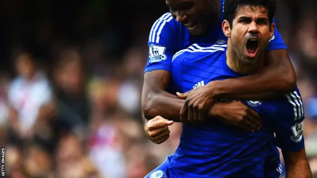 Chelsea striker Diego Costa celebrates