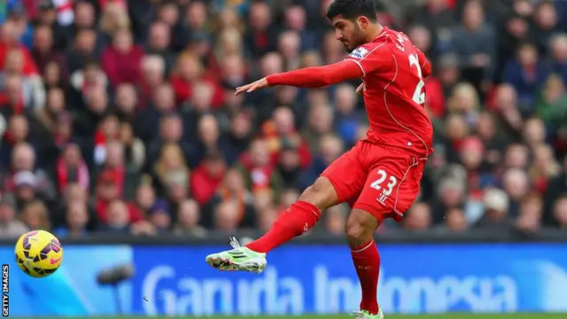 Liverpool's Emre Can scores