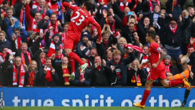 Liverpool's Emre Can celebrates