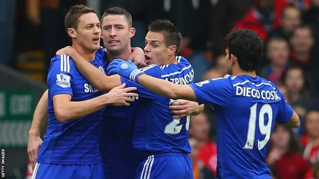 Chelsea defender Gary Cahill celebrates