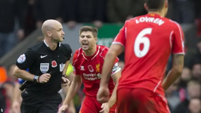 Liverpool captain Steven Gerrard appeals for a penalty