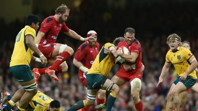 Wales and Australia battle