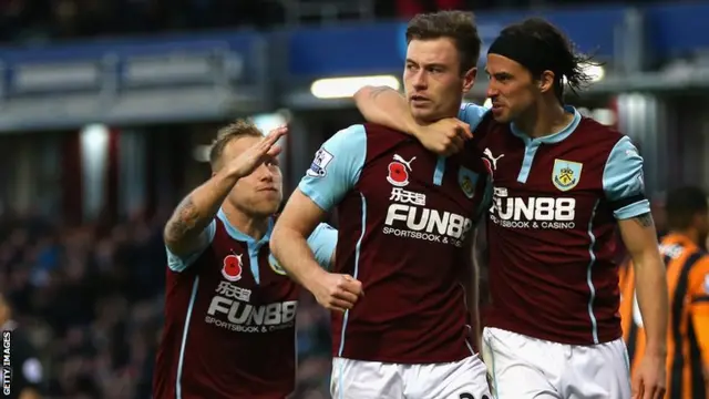 Ashley Barnes celebrates for Burnley