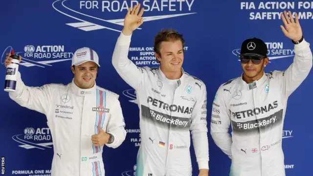 Felipe Massa, Nico Rosberg & Lewis Hamilton