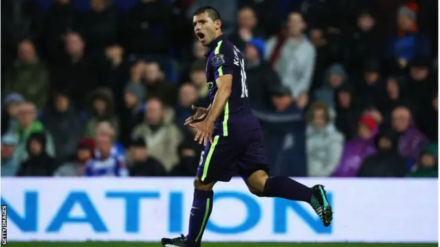 Sergio Aguero celebrates