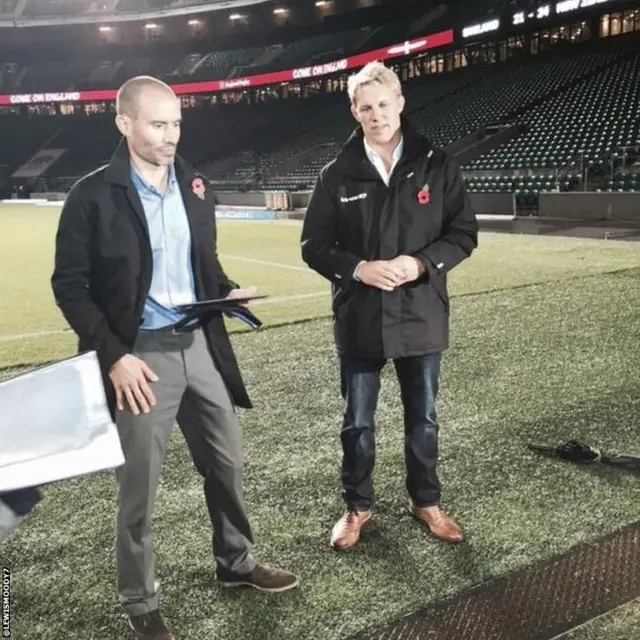 Lewis Moody pitchside at Twickenham