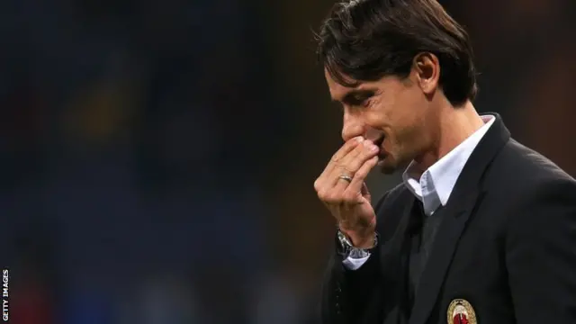 Filippo Inzaghi looks on dejected