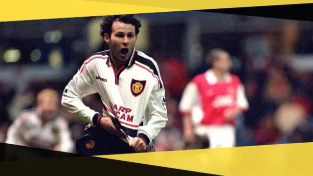 Manchester United's Ryan Giggs scores against Arsenal in a 1999 FA Cup semi-final