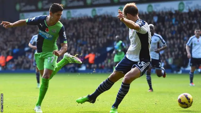 Ayoze Perez scores fro Newcastle