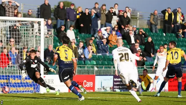 Justin Bennett scores for Gosport Borough