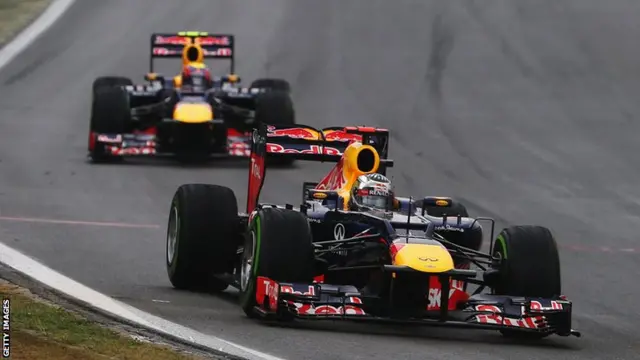 Vettel & Webber finish one two at the Brazilian Grand Prix in 2012