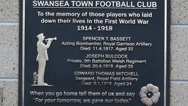 Swansea remembrance plaque