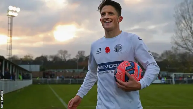 Gateshead's Rob Ramshaw leaves the pitch at full-time